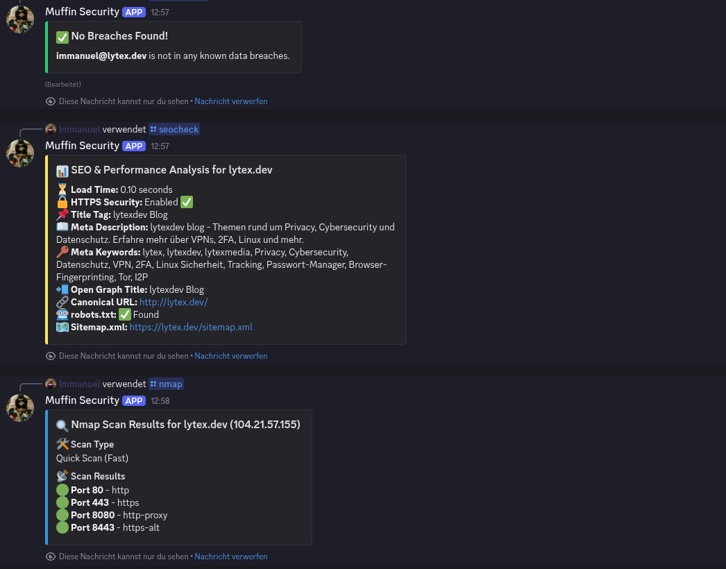 Muffin Discord Bot Vorschau